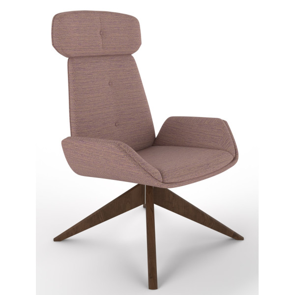 Follow Lounge Chair With Wooden Pyramid Base